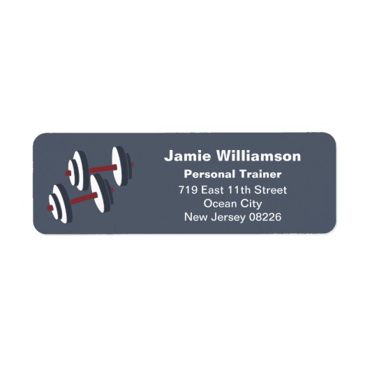Personal Trainer Dumbbell Return Address Etiket (Voorkant)