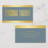 Personal Trainer Dusty Blue en Gold Visitekaartje (Voorkant / Achterkant)