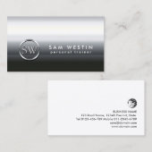 Personal Trainer Faux Chrome Monogram Visitekaartje (Voorkant / Achterkant)