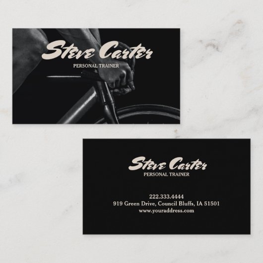 Personal Trainer Fiets Rijdende Coach Kaart Visitekaartje (Voorkant / Achterkant)