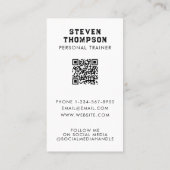 Personal Trainer Fitness Atleet Foto QR-code Visitekaartje (Achterkant)