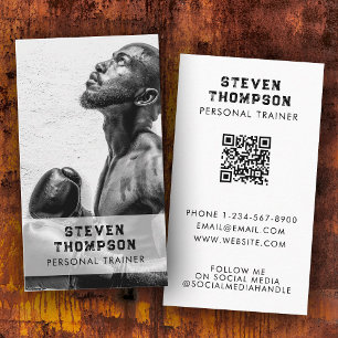 Personal Trainer Fitness Atleet Foto QR-code Visitekaartje