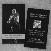 Personal Trainer Fitness Atleet Zwart Wit Foto Visitekaartje