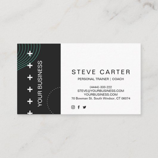 Personal Trainer Fitness Club Coach Visitekaartje (Achterkant)