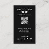 Personal Trainer Fitness Coach Foto QR-code Visitekaartje (Achterkant)