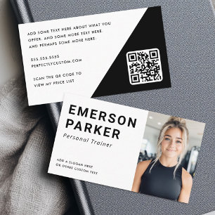 Personal trainer fitness coach foto zwart visitekaartje
