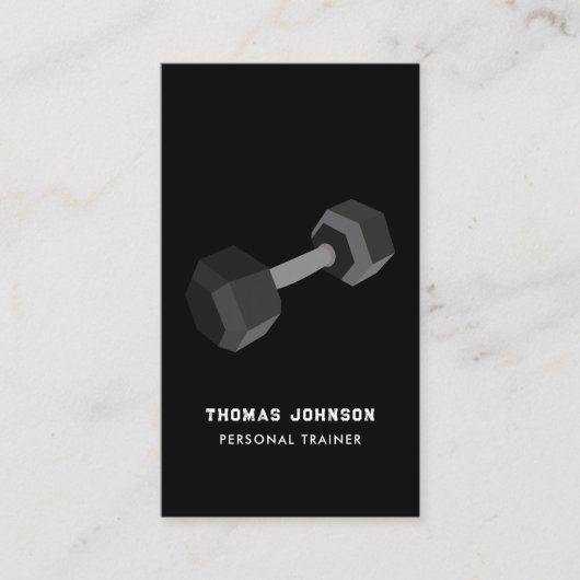 Personal Trainer Fitness Dumbbell QR Code Visitekaartje (Voorkant)