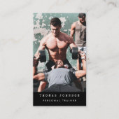 Personal Trainer Fitness Foto QR Code Zwart Visitekaartje (Voorkant)