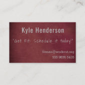 Personal Trainer Fitness fotosjabloon Visitekaartje (Achterkant)