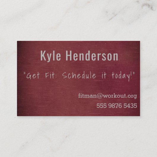 Personal Trainer Fitness fotosjabloon Visitekaartje (Achterkant)