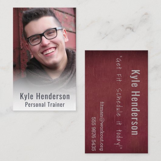 Personal Trainer Fitness fotosjabloon Visitekaartje (Voorkant / Achterkant)