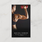 Personal Trainer Fitness Gewichtstraining Foto Visitekaartje (Voorkant)