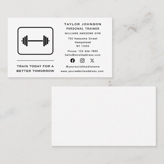 Personal Trainer Fitness Instructor Social Media Visitekaartje (Voorkant / Achterkant)