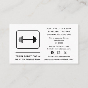 Personal Trainer Fitness Instructor Social Media Visitekaartje