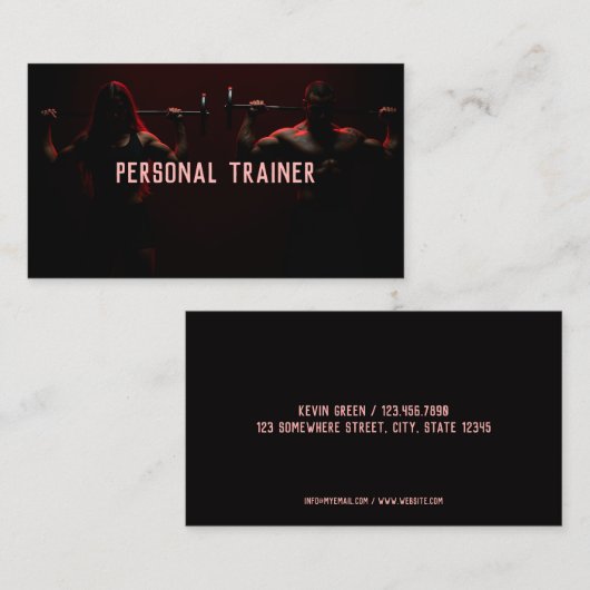 Personal Trainer Fitness Instructor Visitekaartje (Voorkant / Achterkant)