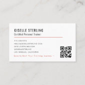 Personal Trainer Fitness Photo QR Code Visitekaartje (Achterkant)
