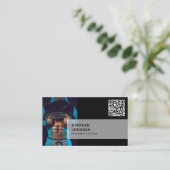 Personal Trainer Fitness QR Code Social Media Icon Visitekaartje (Staand voorkant)