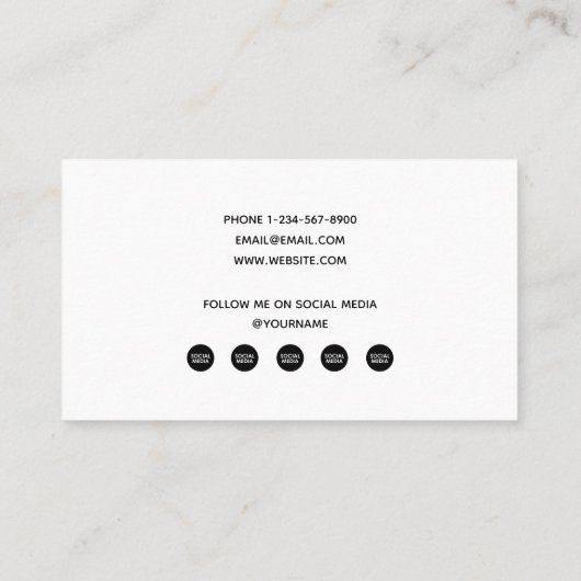 Personal Trainer Fitness QR Code Social Media Icon Visitekaartje (Achterkant)