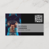 Personal Trainer Fitness QR Code Social Media Icon Visitekaartje (Voorkant)