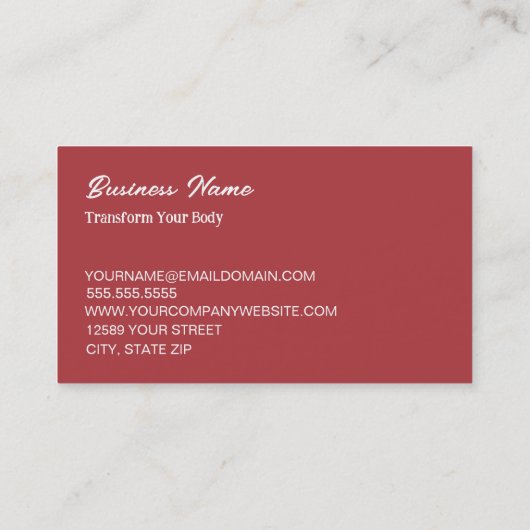 Personal trainer Fitness QR Code Visitekaartje (Achterkant)