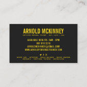 Personal trainer fitness zwart en geel modern visitekaartje (Achterkant)