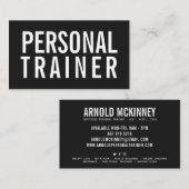 Personal trainer fitness zwart-wit modern visitekaartje (Voorkant / Achterkant)