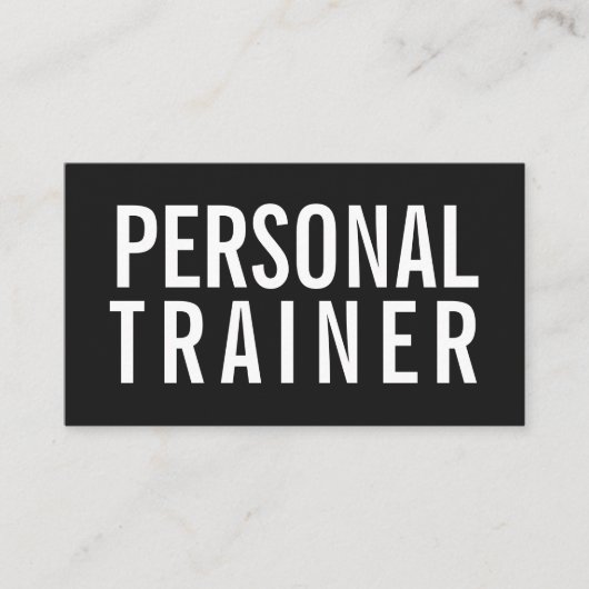 Personal trainer fitness zwart-wit modern visitekaartje (Voorkant)