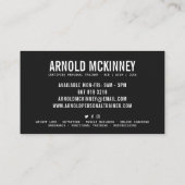 Personal trainer fitness zwart-wit modern visitekaartje (Achterkant)