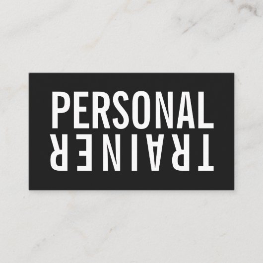 Personal trainer fitness zwart-wit modern visitekaartje (Voorkant)