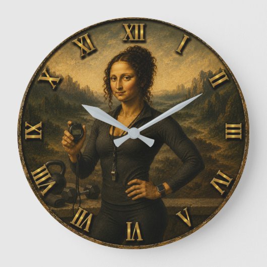Personal Trainer Funny Mona Lisa Coach Gift Grote Klok (Voorkant)