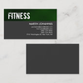 Personal Trainer Green Stripe Grey Visitekaartje (Voorkant / Achterkant)