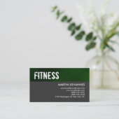 Personal Trainer Green Stripe Grey Visitekaartje (Staand voorkant)