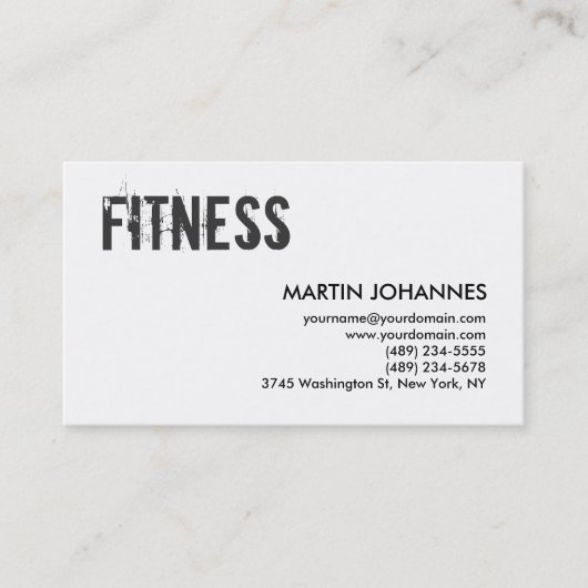 Personal Trainer Grey Black White Visitekaartje (Voorkant)