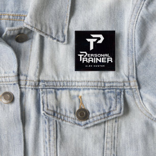 Personal Trainer Gym Fitness Gepersonaliseerd Vierkante Button 5,1 Cm