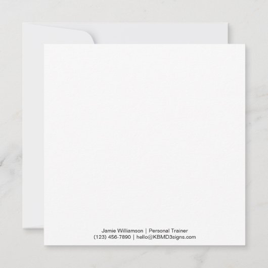 Personal Trainer Kettlebell Black Blue Thank You Notitiekaartje (Achterkant)