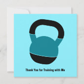 Personal Trainer Kettlebell Black Blue Thank You Notitiekaartje (Voorkant)