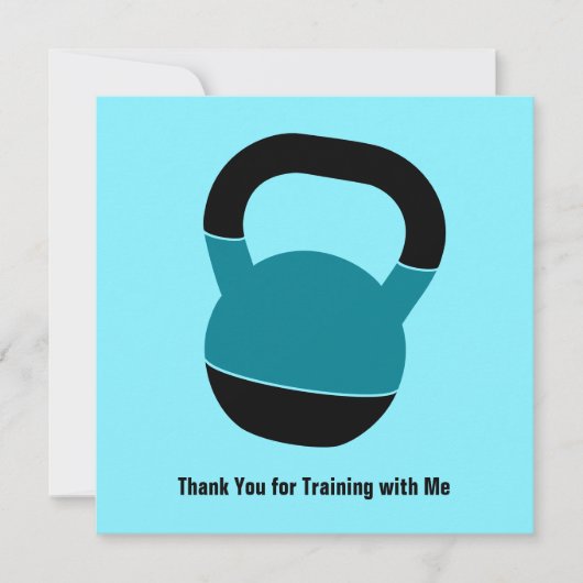Personal Trainer Kettlebell Black Blue Thank You Notitiekaartje (Voorkant)