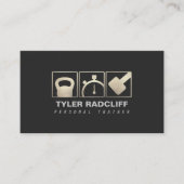 Personal Trainer Kettlebell, Dumbbell, Stopwatch Visitekaartje (Voorkant)