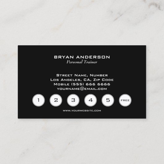 Personal Trainer Loyalty Punch Visitekaartje (Achterkant)