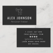 Personal Trainer Man Doing Squats Modern Sports Visitekaartje (Voorkant / Achterkant)