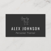 Personal Trainer Man Doing Squats Modern Sports Visitekaartje (Voorkant)
