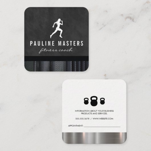 Personal Trainer Metalen Trim Afspraak Afsprakenkaartje (Voorkant / Achterkant)