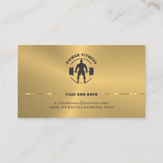 Personal Trainer Metallic Gold Gepersonaliseerde t Visitekaartje (Achterkant)