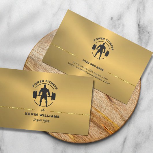 Personal Trainer Metallic Gold Gepersonaliseerde t Visitekaartje