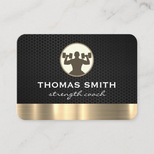 Personal Trainer Metallic Gold Trim | geschiktheid Visitekaartje (Voorkant)
