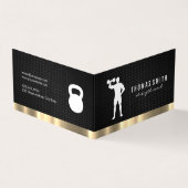 Personal Trainer Metallic Gold Trim Visitekaartje (Buitenkant)