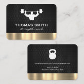 Personal Trainer Metallic Gold Trim Visitekaartje (Voorkant / Achterkant)