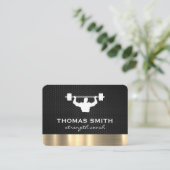 Personal Trainer Metallic Gold Trim Visitekaartje (Staand voorkant)