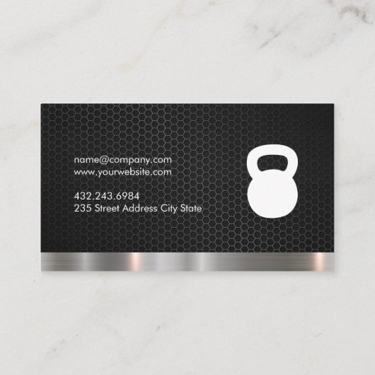 Personal Trainer Metallic Trim Visitekaartje (Achterkant)
