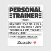 Personal Trainer Noun Certified Coach Humor Quote Sticker (Vel)